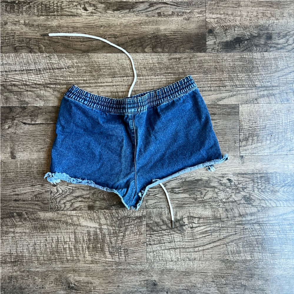 BDG Dark Blue Jean Shorts with White Drawstring - Picture 3 of 3